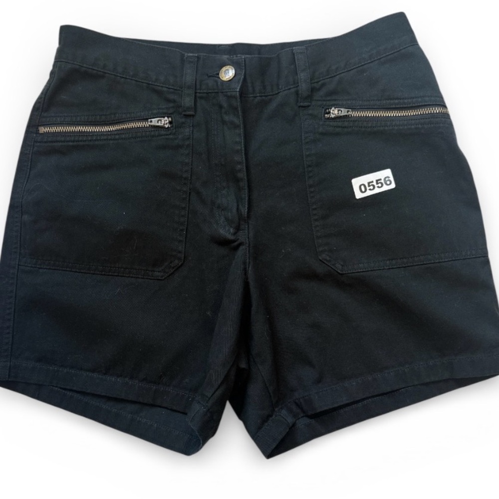 New York & Company Black High Waist Shorts Women 6 Zippered Pockets 100% Cotton